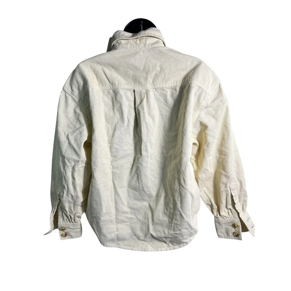 Levi's Corduroy Shirt Womens XS White Button Front Long Sleeve‎ Relaxed Fit Top